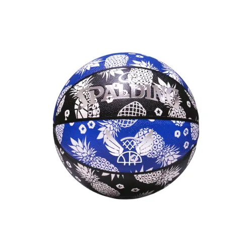 SPALDING PU Basketball White Blue Silver Size 7 Reflective Unisex