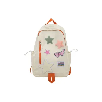 OURFUN Canvas Backpack Regular Unisex White/Black/Yellow/Blue/Pink