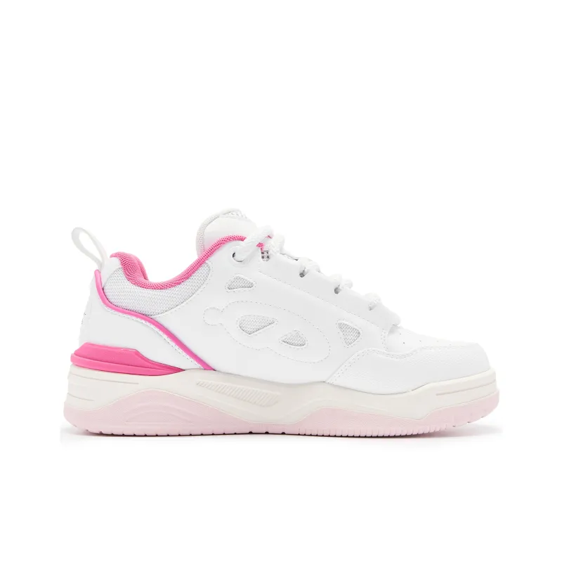 QIAODAN Qicheng V2 Skateboard Shoes Women's Low Top Jordan White Fiery Pink-4