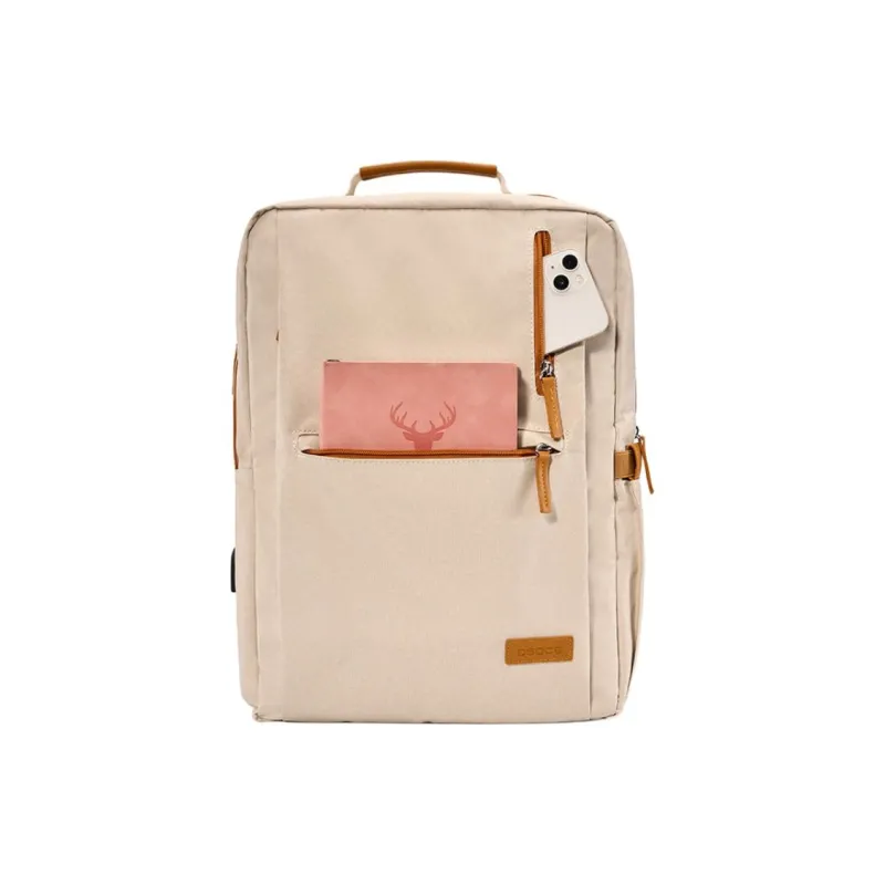 TTaG．baG Oxford Backpack Regular Unisex White & Brown-2