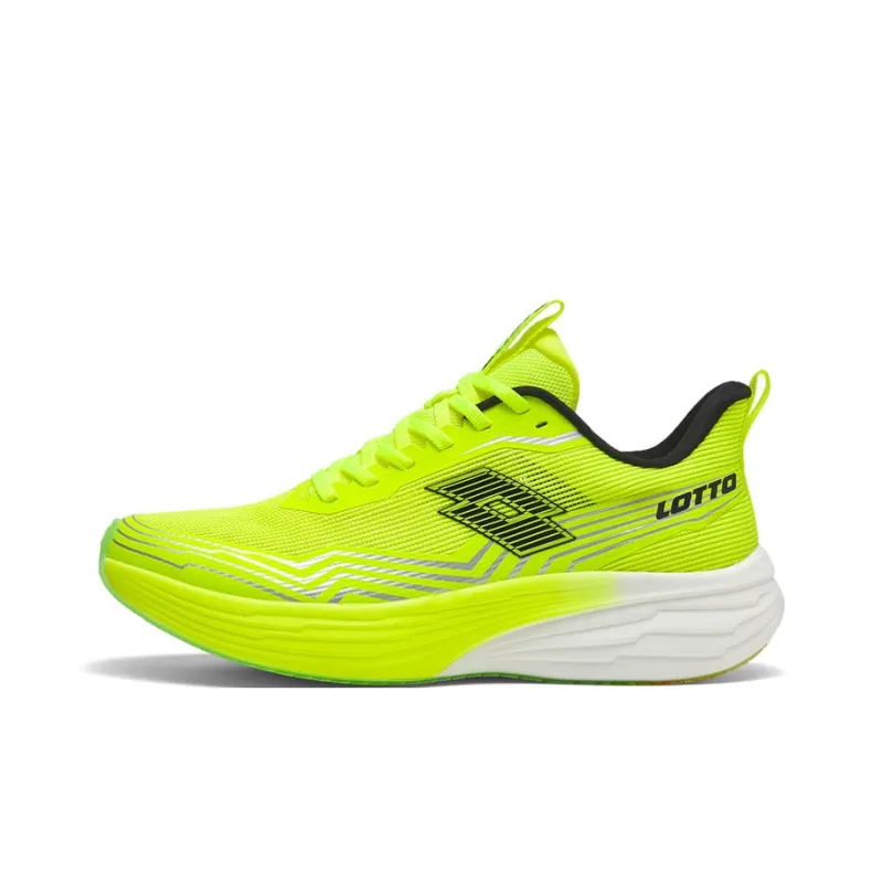 LOTTO Anti-Slip Wear-Resistant Low-Top Carbon Plate Training Running Shoes Women's Neon Green-0