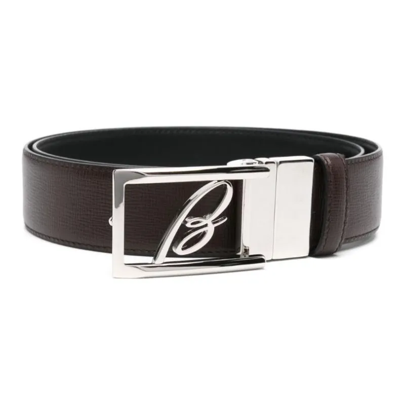Brioni B logo Buckle Leather Belt-1