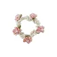 Pink Flower Pearl Hair Tie