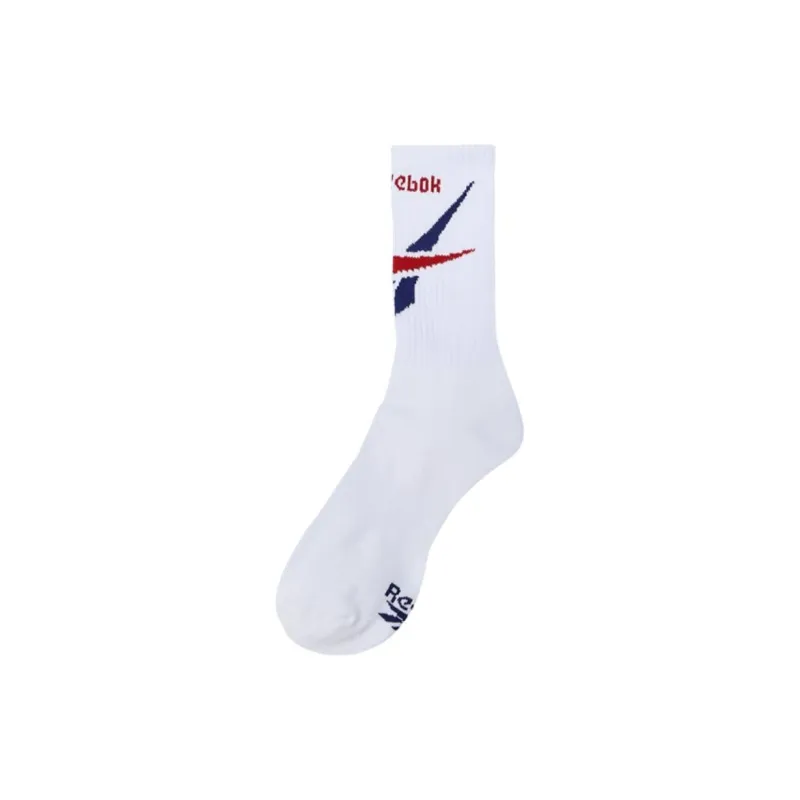 Reebok Big Vector Crew Knee-High Socks Unisex 1 Pack White-1