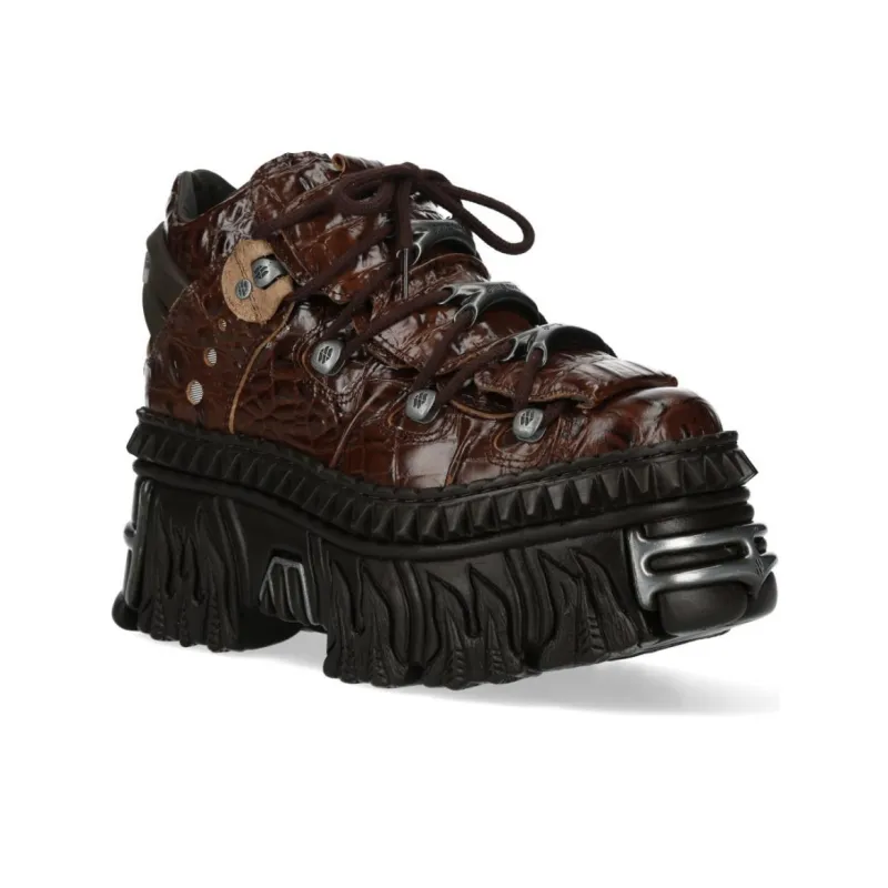 NEW ROCK High-Top Casual Shoes Unisex Brown-2