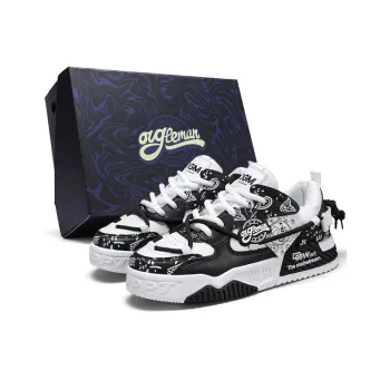 OUGLEMEN Slip-Resistant Cushioning Wear-Resistant Breathable Low-Top Skateboard Shoes Men's