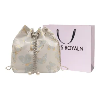 LOUIS ROYALN Fabric Shoulder Bag Regular Women's White/Apricot