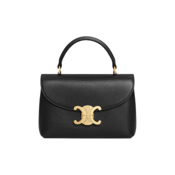 CELINE Cow Leather Shoulder Bag, Crossbody Bag, Handbag Women's Black