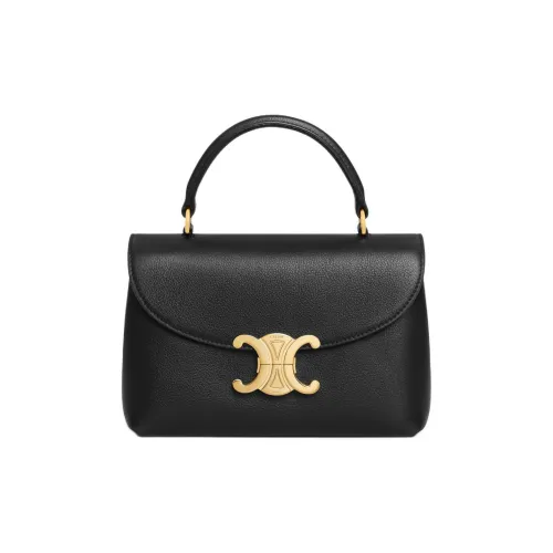 CELINE Cow Leather Shoulder Bag, Crossbody Bag, Handbag Women's Black
