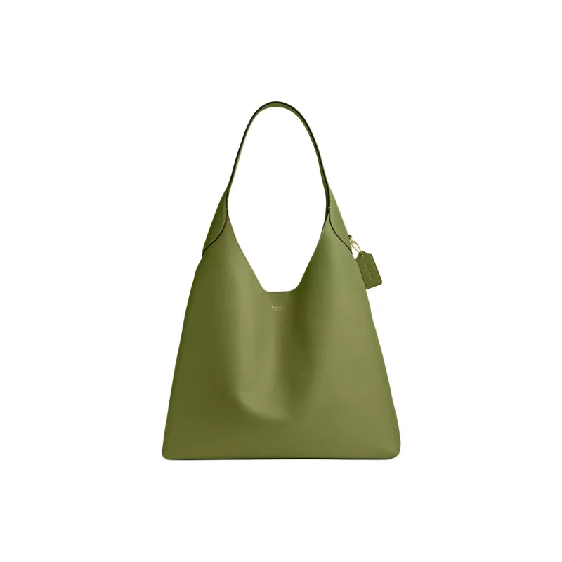 COACH Brooklyn Natural Grain Leather Hobo Bag, Handbag, Shoulder Bag Women's Green-0