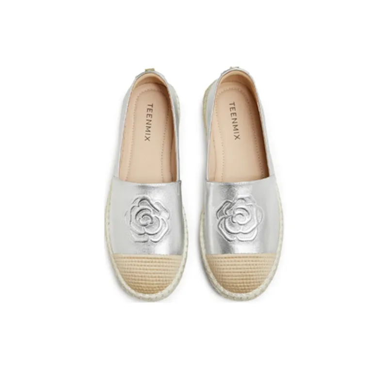 Teenmix Espadrilles Women's Ecru/Silver/Brown-5