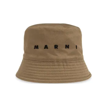 MARNI Logo Embroidered Twill Bucket Hat