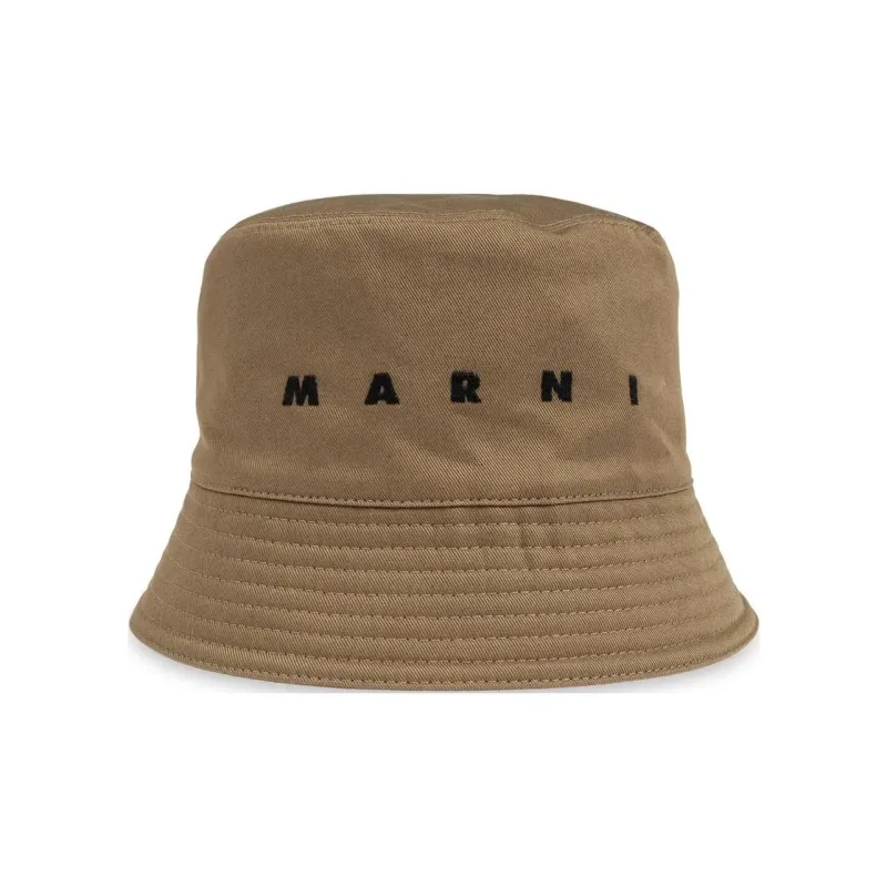 MARNI Logo Embroidered Twill Bucket Hat-0