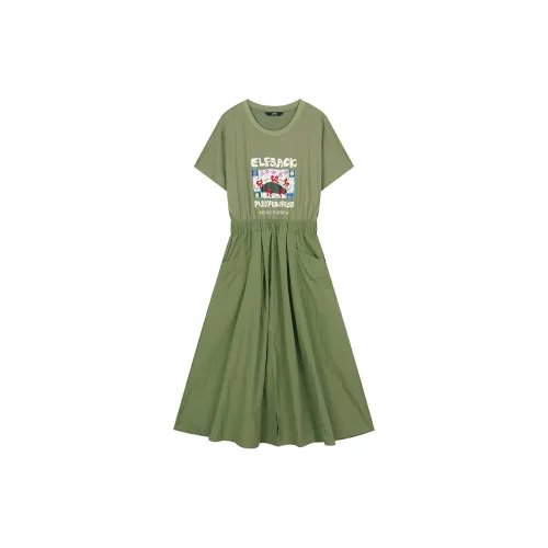 ELF SACK Short-Sleeved Dresses Women's Avocado Green