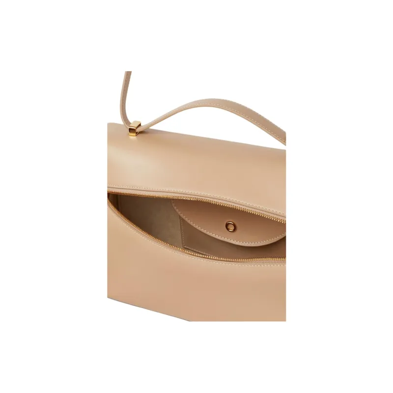 Loro Piana Extra Bag Cow Leather Crossbody One Shoulder Handbag Women's Light Lacteal-5