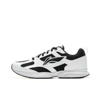 LiNing Cushioning Slip Resistant Abrasion Resistant Breathable Low Top Running Shoes Women's White Black