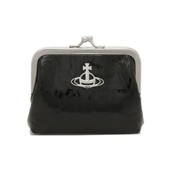 Vivienne Westwood Leather Coin Purse Wallet Women's Black