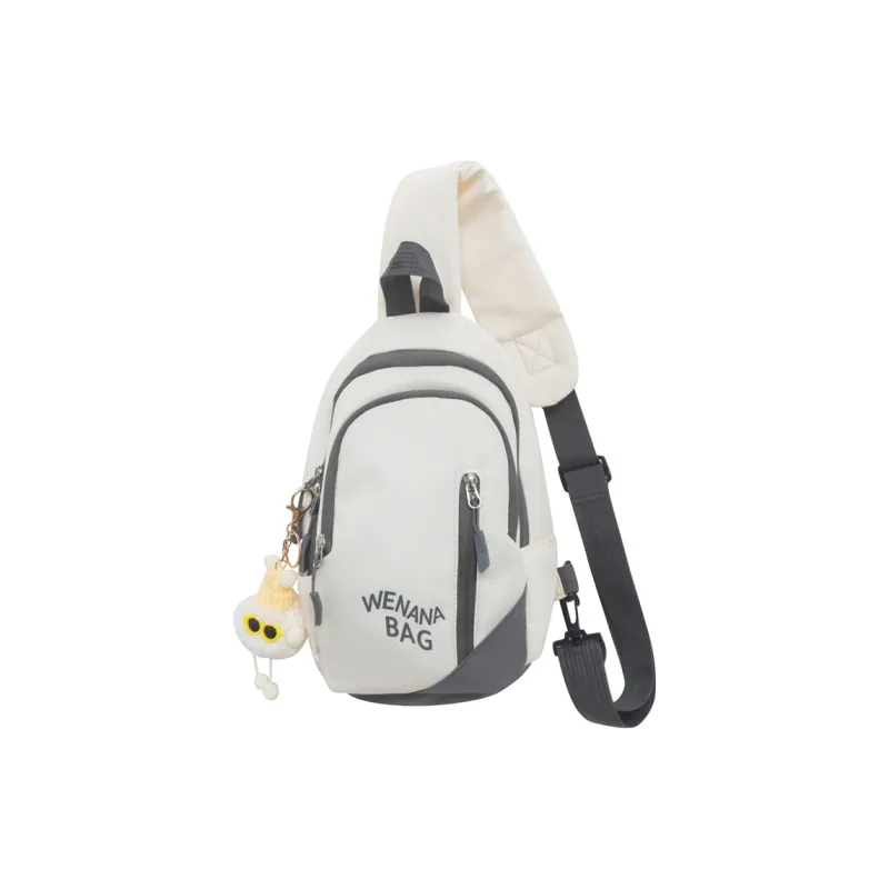 Rainbow Girl Nylon Sling Bag Regular Unisex Black/White Gray/Pink/Gray/White Red-2