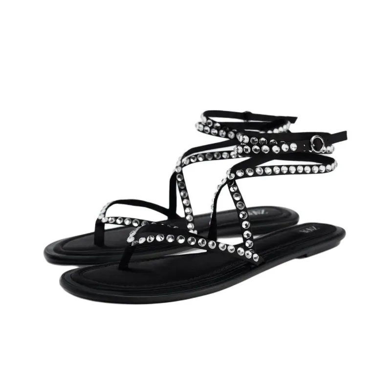 ZARA Roman Sandals Women's Black-2