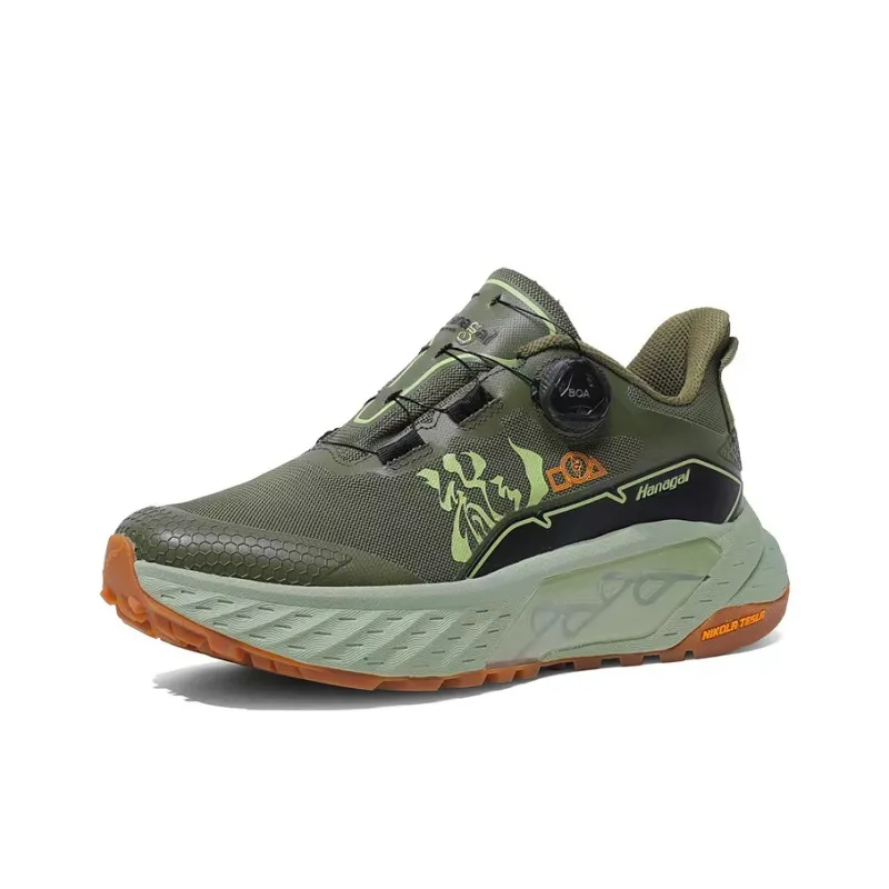 Hungo Flying Swan Cushioned Slip Resistant Breathable Lightweight Height Increasing Low Top Trekking Shoes Unisex Green-1