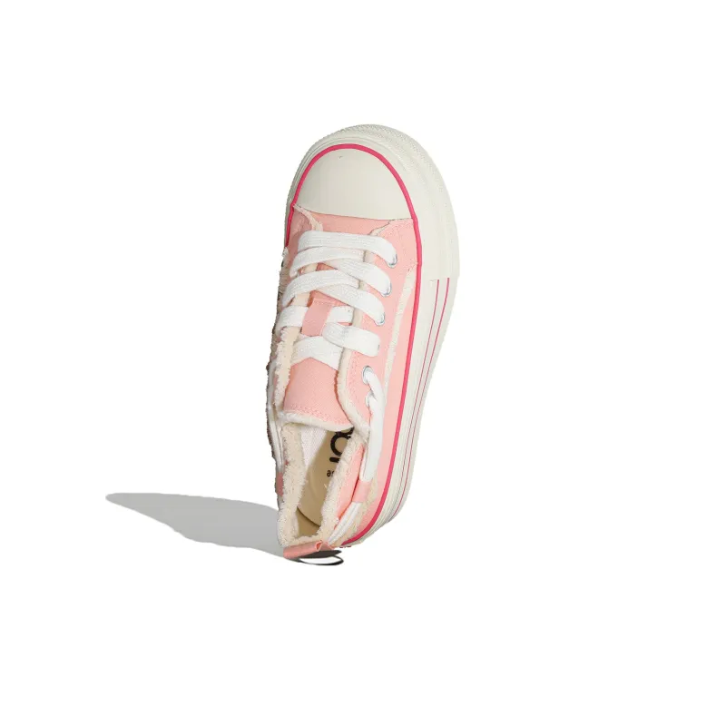 B10CROWN Anti Slip Wear Resistant Breathable Lightweight Low Top Canvas Shoes Women's Pink-3