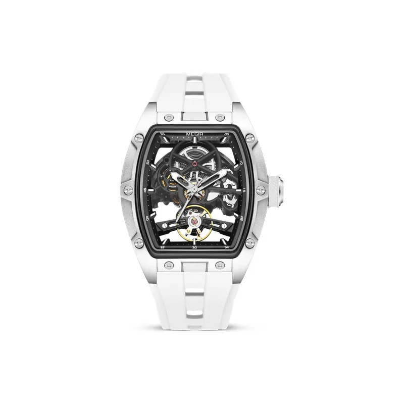 MEGIR Mechanical Movement Watch Men's Watches White Dial-0