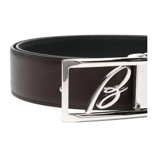 Brioni B logo Buckle Leather Belt-2