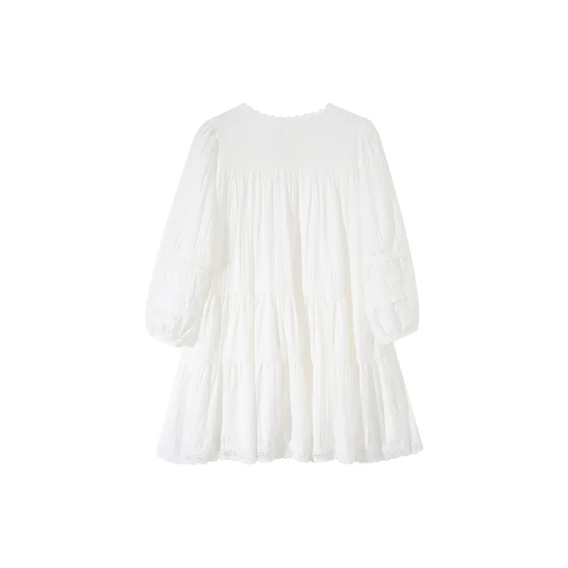 PAZZO Long Sleeved Dresses Women's White-1