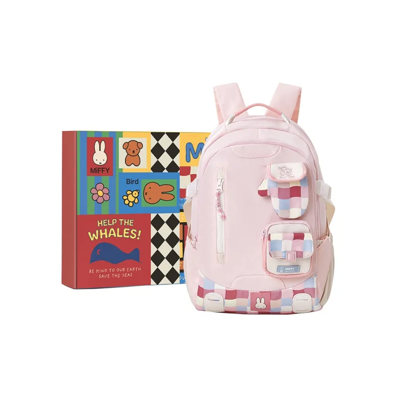 Miffy Fabric Backpack Women's Khaki/Pink-14