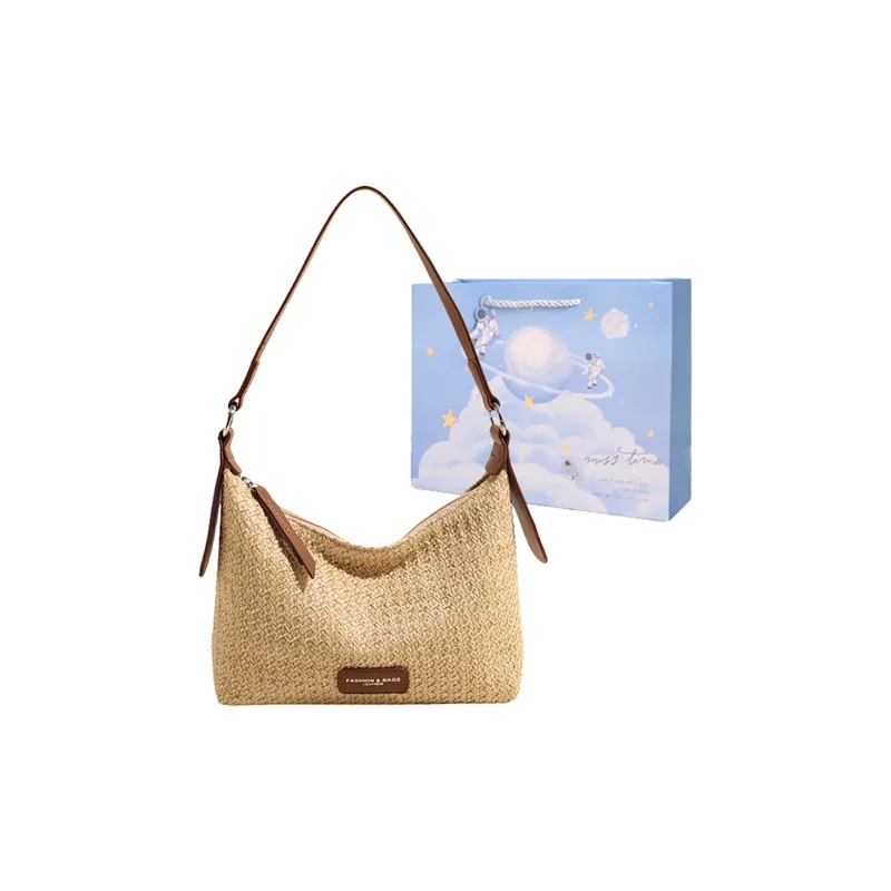 Duoluplo Doron Paul Straw Woven Portable Crossbody Bag, Shoulder Bag Women's Multicolor-21
