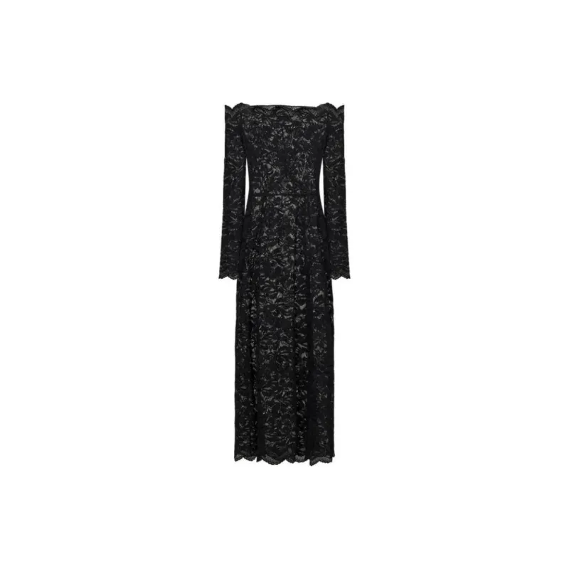 Paco Rabanne Bardot Collar Laced Long Dress-1