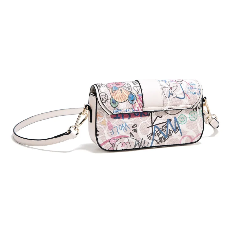 FOXER Synthetic Leather Shoulder Bag Women's Cream White-3