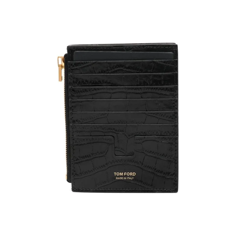 TF Cow Leather Card Holder Women's Black-2