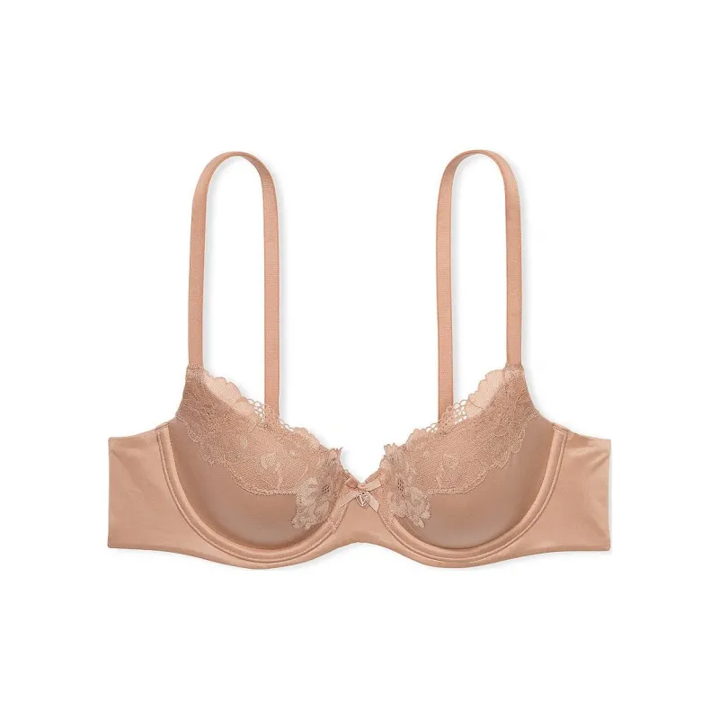 Victoria's Secret BODY BY VICTORIA Lightly Lined Lace-Trim Demi Bra / P Bra Women's Fruit Seed Candy-0