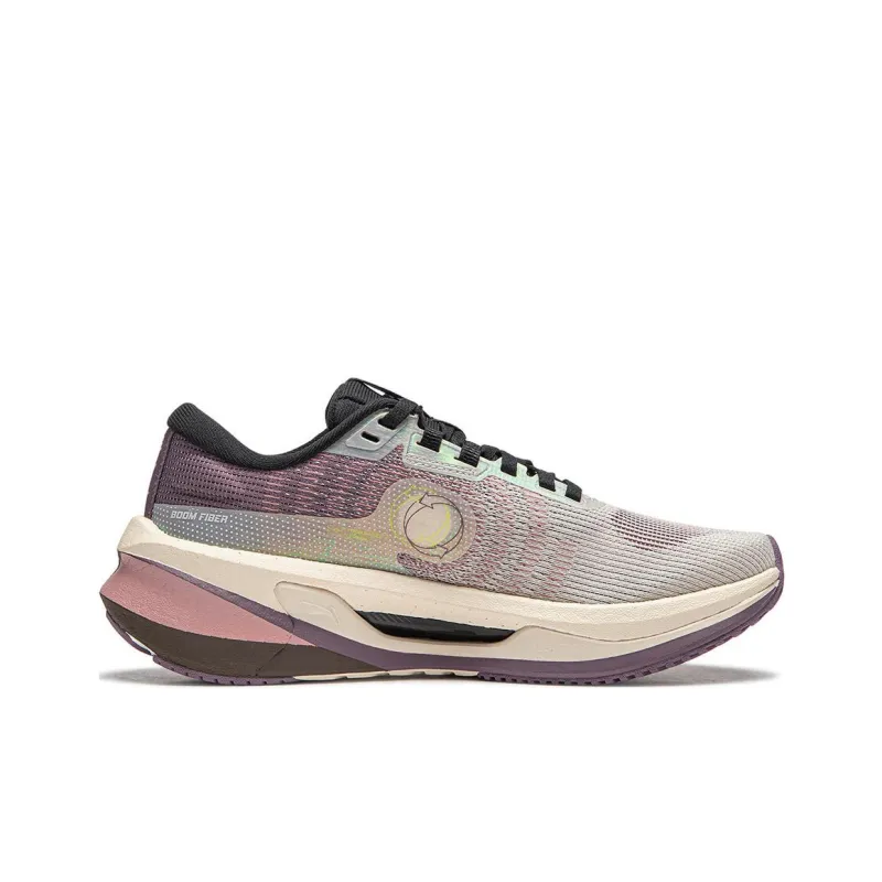 LINING Furious Rider 7.0 V2 Running Shoes Women's Low Top Rock White Gray/Frost Dusty Purple-1