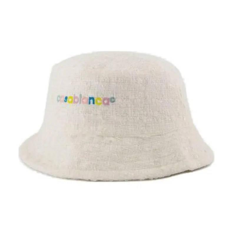 CASABLANCA Logo Embroidered Tweed Bucket Hat-0