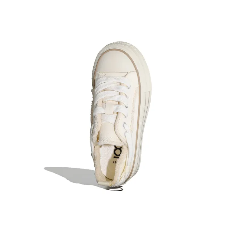 B10CROWN Anti Slip Wear Resistant Breathable Lightweight Low Top Canvas Shoes Women's Beige-3