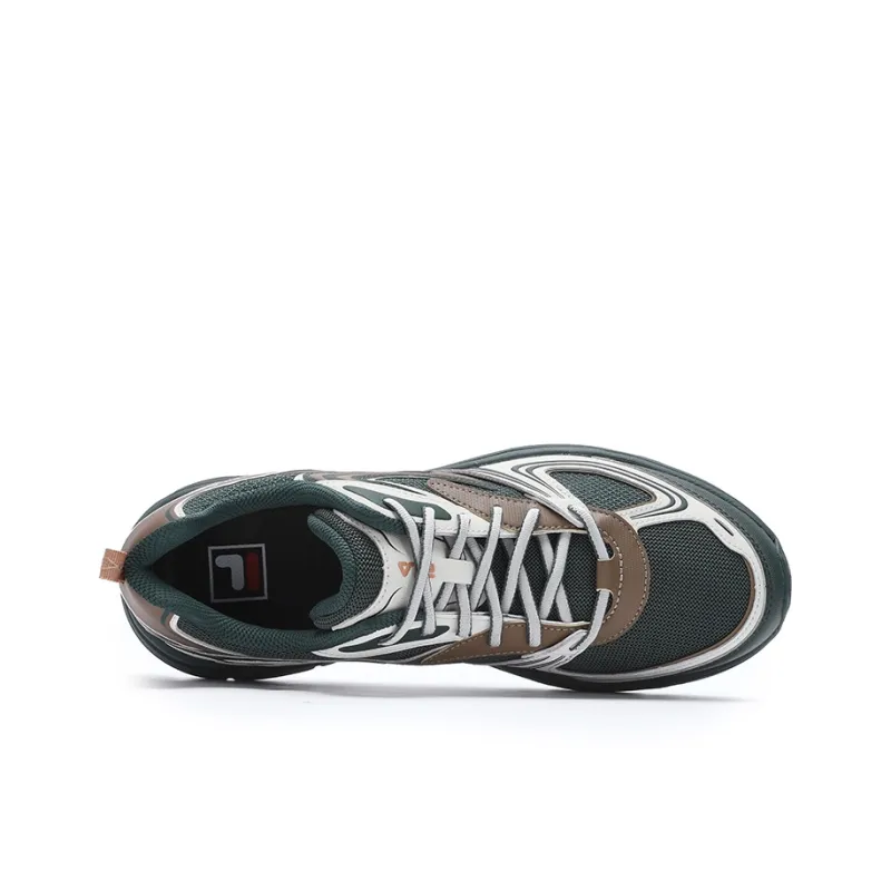 FILA INTERUN Cushioning Anti Slip Wear Resistant Breathability Low Top Casual Shoes Men's Green Silver-1