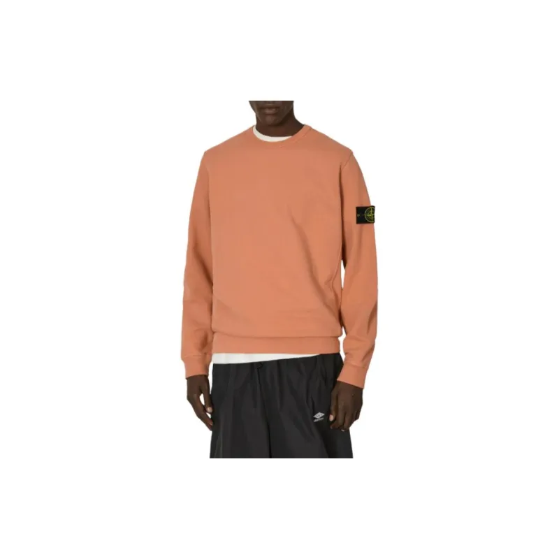 STONE ISLAND Fleece Garment Dyed Crewneck-1