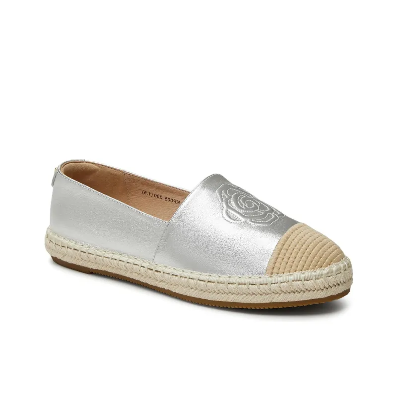 Teenmix Espadrilles Women's Ecru/Silver/Brown-4