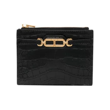 TF Cow Leather Card Holder Women's Black