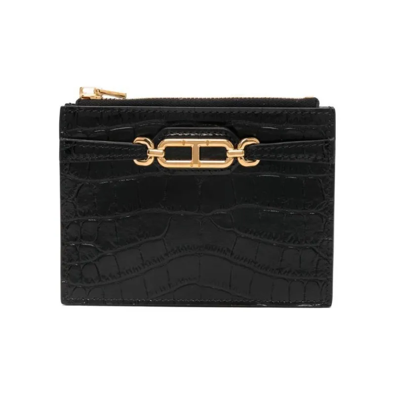 TF Cow Leather Card Holder Women's Black-0