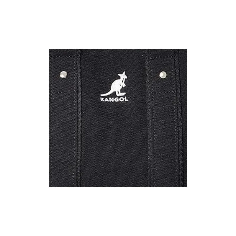 KANGOL Cotton Canvas Tote Bag Shopping Bag Portable Crossbody Canvas Bag Shoulder Bag Small Size Unisex Black-3