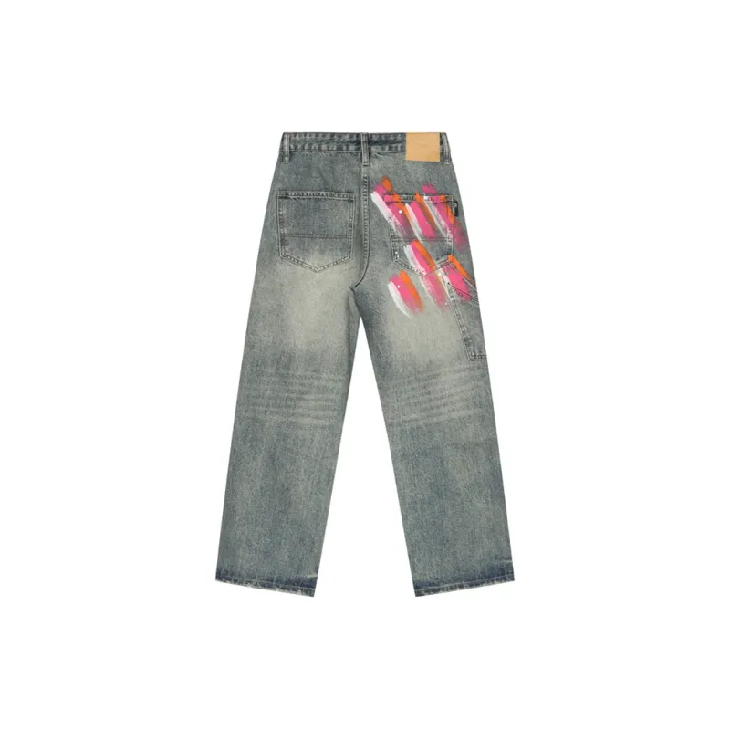 Voguo Relay Jeans Unisex Graffiti Blue-1