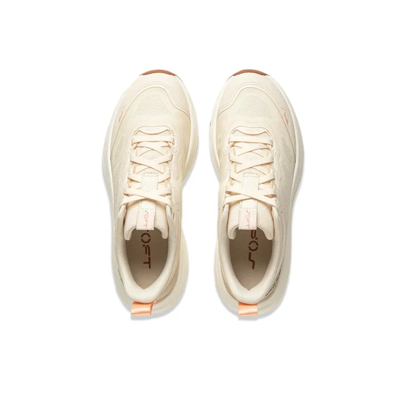 LiNing Soft Lite Anti-Slip Wear-Resistant Breathable Lightweight Low-Top Casual Shoes Women's White Umber-3