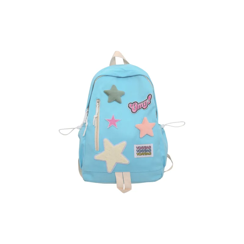 OURFUN Canvas Backpack Regular Unisex White/Black/Yellow/Blue/Pink-6
