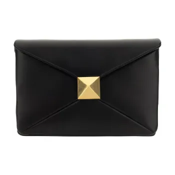 Valentino One Stud Sheepskin His Shoulder Bag Women's Midnight Black