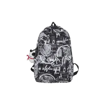 ResNonverba Nylon Backpacks Backpack Regular Unisex Black/White/Blue/Yellow