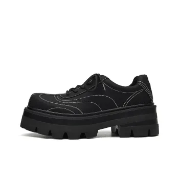 Chi Wolf Derby Shoes Stitch Design Unisex Black