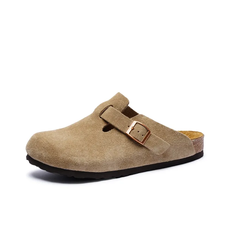 BASLS Cork Sole Rubber Sole Antibacterial Wrap toe Slippers Unisex-7